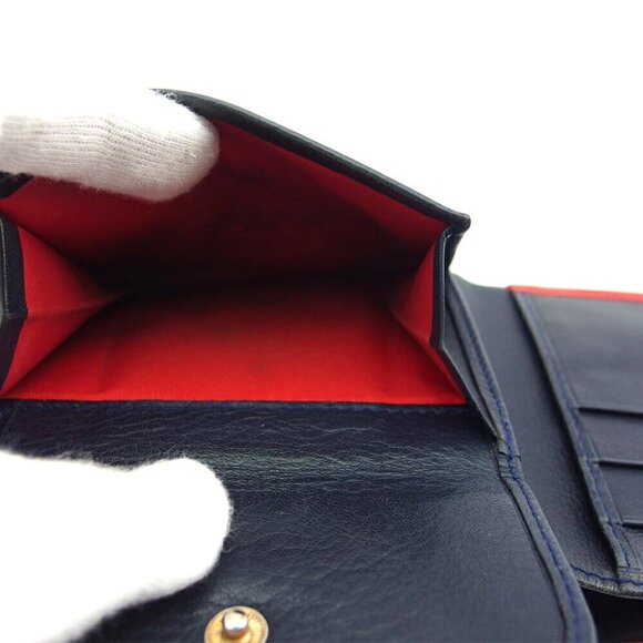 DIOR Bi -fold Wallet CD Mark Leather Authentic USED - Picture 8 of 9